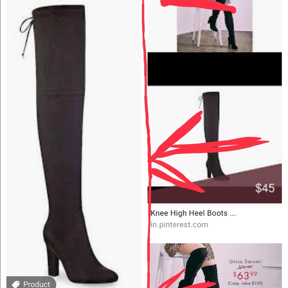 Unisa Saromi OTK black heeled boot